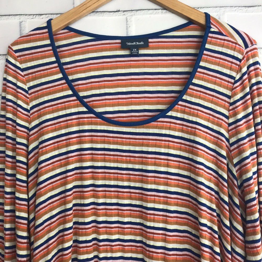 ModCloth Stripe Drawstring Side Plus 3XL Top - Picture 3 of 7